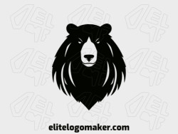 Minimalist logo with solid shapes forming a black bear with a refined design and black color.