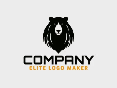 Logotipo minimalista com formas sólidas formando um urso negro com design refinado e cor preto.