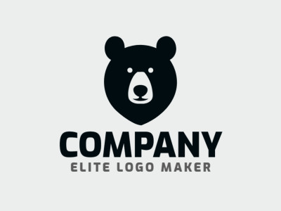 Um logotipo minimalista retratando a cabeça de um urso negro com linhas elegantes e apelo moderno.