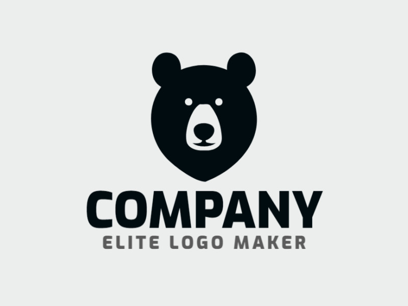 A minimalist logo portraying a black bear head with sleek lines and modern appeal.