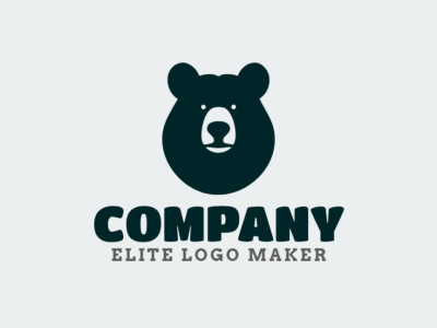 Un diseño de logo emblemático con una cabeza de oso negro diseñada simétricamente, evocando fuerza y sofisticación.