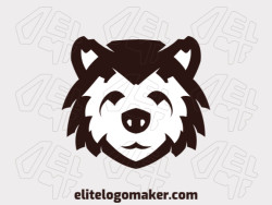 Logo available for sale in the shape of a black bear with an abstract style.