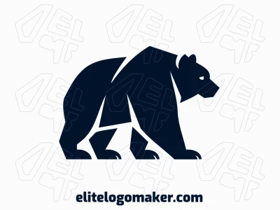 Un logotipo único que muestra un oso negro caminando, con rasgos animales distintivos, ideal para diferentes propósitos y destacando con carácter.
