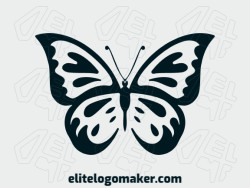 Create a vector logo for your company in the shape of a black butterfly with a handcrafted style.