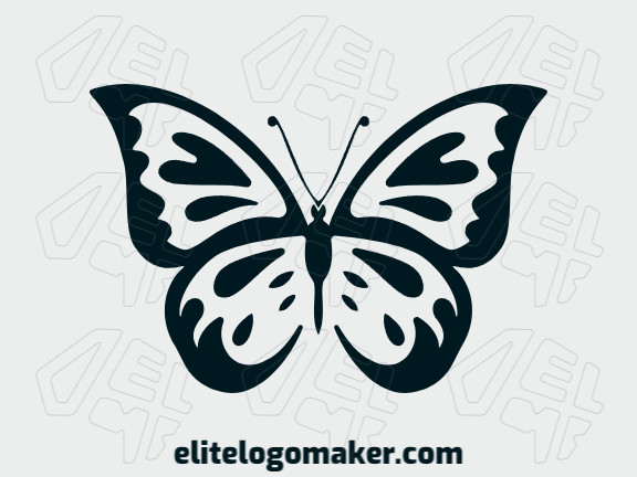 Crie um logotipo vetorial para sua empresa com a forma de uma borboleta negra com estilo artesanal.