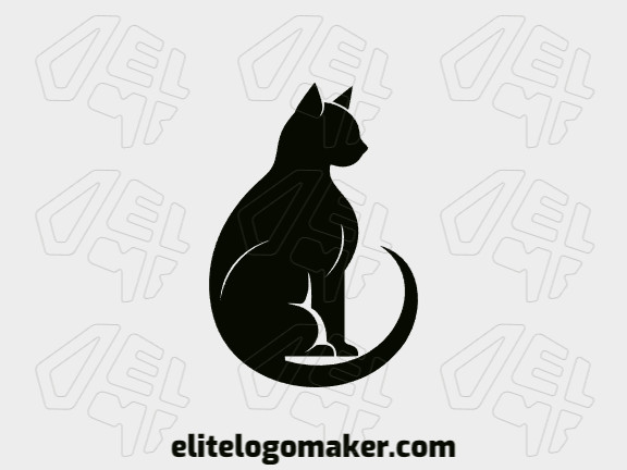Logotipo profissional com a forma de um gato negro com estilo minimalista.