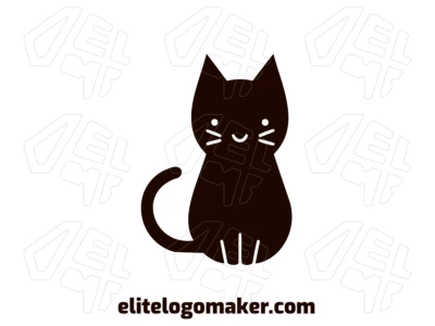 Un logo simple con un gato negro y diseño limpio, creado en estilo minimalista para una apariencia elegante y refinada.