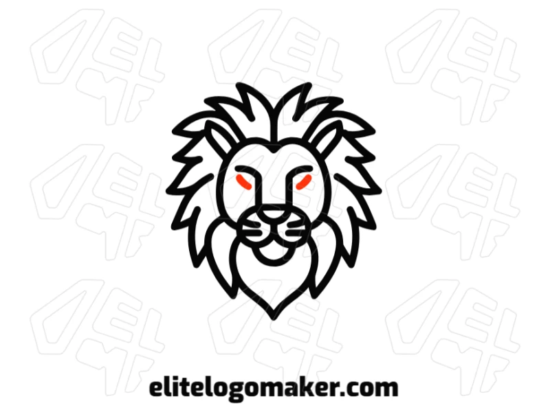 A flashy logo design featuring a black lion with a symmetrical shape, offering a minimalist style for a modern and striking brand identity.