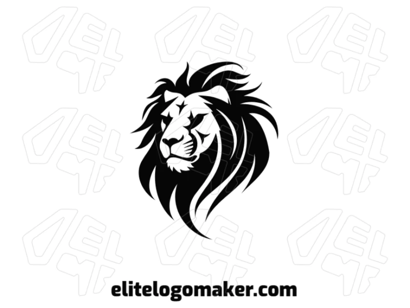 Logo template design featuring a black lion's head with an abstract and professional design in an abstract style, creating a bold and sophisticated visual identity.