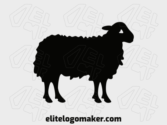 Memorable logo in the shape of a black sheep with simple style, and customizable colors.