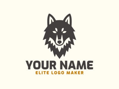 Un logotipo vectorial de lobo negro simétrico y prominente, que incorpora un diseño distintivo y llamativo para cualquier marca.