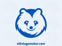 Memorable logo in the shape of a blue bear with mascot style, and customizable colors.