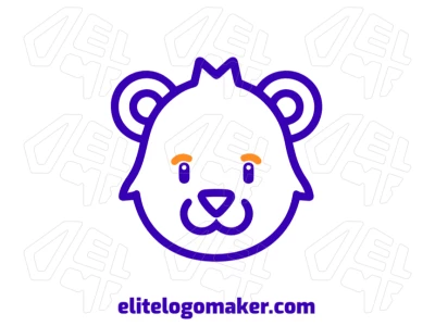 A good animal logo featuring a customizable blue bear head with a unique and adaptable design.