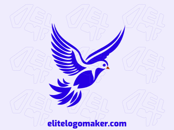 Crie um logotipo vetorial para sua empresa com a forma de um pássaro azul voando com estilo criativo, a cor utilizada foi azul.