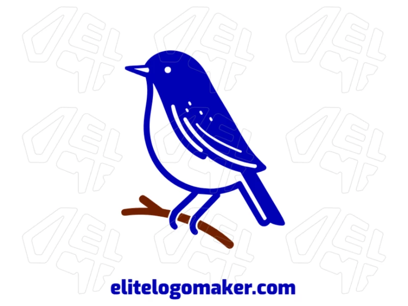 Un pájaro azul con diseño sofisticado en estilo minimalista, perfecto para generar una identidad visual única y llamativa.