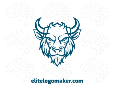 Estilo abstrato atraente com uma cabeça de touro azul em um design super abstrato.