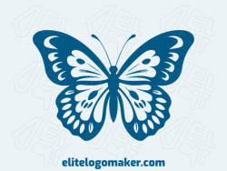 Memorable logo in the shape of a blue butterfly with symmetric style, and customizable colors.