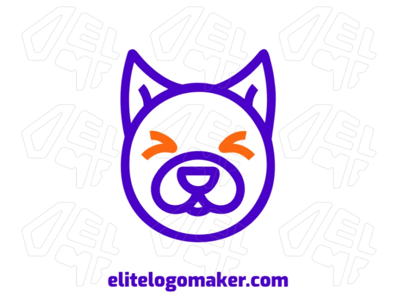 Logotipo profesional con una cabeza de perro azul en un diseño simétrico, combinando precisión y fuerza con un estilo moderno y elegante.