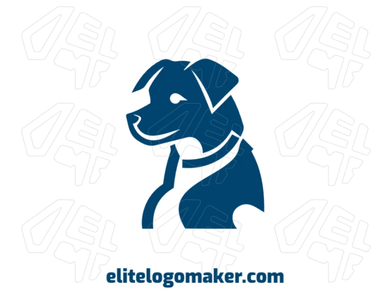 A creative, customizable, and refined blue dog design in an abstract style, perfect for personalizing your own unique logo.