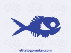 Logo Template in the shape of a fish with a creative concept and abstract design.