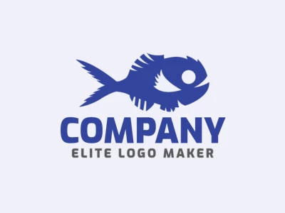 Logo Template in the shape of a fish with a creative concept and abstract design.