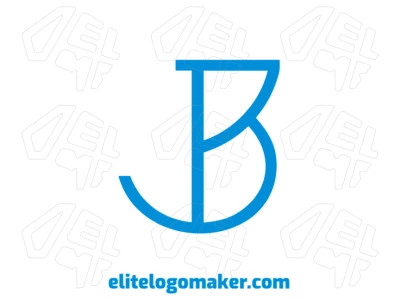Um logo gracioso e simples, com a letra "B" azul e um design limpo e minimalista, que enfatiza a elegância e a modernidade na sua simplicidade.