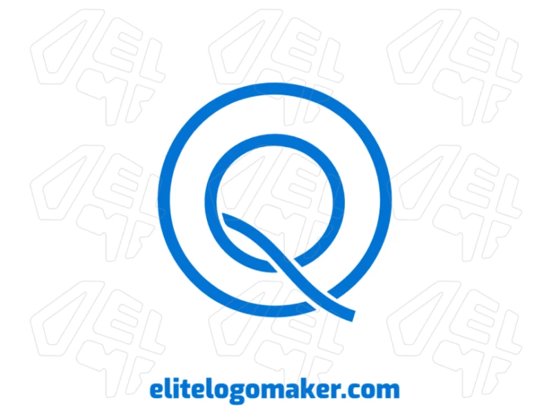 Crea un logotipo único con la letra "Q" en azul y un diseño cool, perfecto para una plantilla de logotipo.