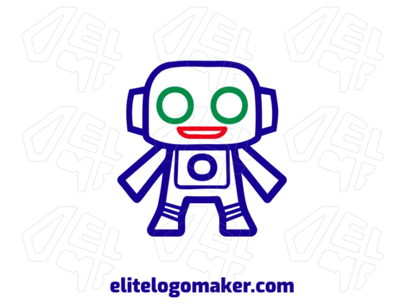Attractive abstract logo featuring a blue robot with a creative style, combining innovation and modern aesthetics for a distinctive brand identity.