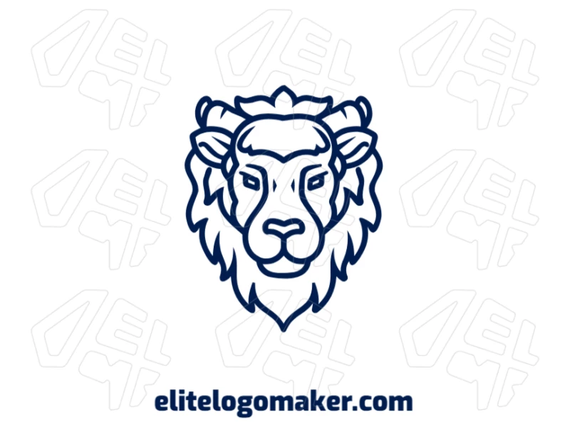 The blue sheep with an elegant style in a mascot design generates a unique and stylish logo for any business or brand.