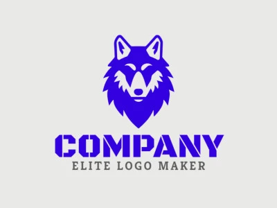 An original, refined logo featuring a symmetric blue wolf.