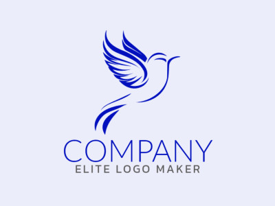 Simple logo with solid shapes forming a bluebird with a refined design and dark blue color.