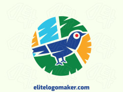 Cool logo in the shape of a bluebird with professional design and circular style.