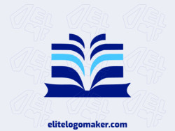 Creative logo in the shape of a book with a refined design and abstract style.