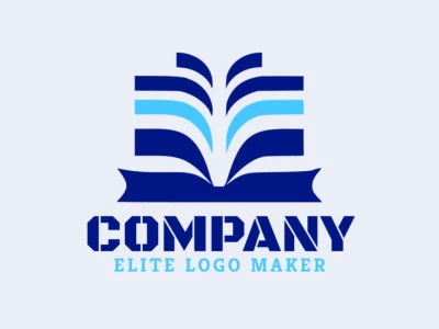 Creative logo in the shape of a book with a refined design and abstract style.