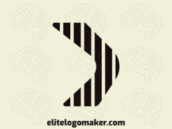 Create a vector logo for your company, in the shape of a boomerang with a minimalist style, the color used was black.