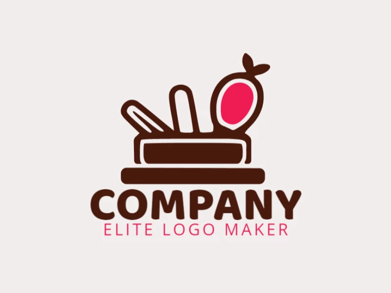 A logo in the shape of a bowl combined with a fruit with a brown color, this logo is ideal for different business areas.