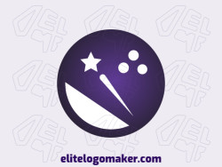 Logo design with the illustration of a bowling ball combined with a star with a unique design and gradient style.