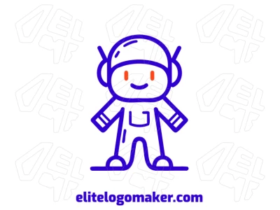 Create an elegant logo with a boy in an abstract design, perfect for a mascot logo with a unique and stylish look.