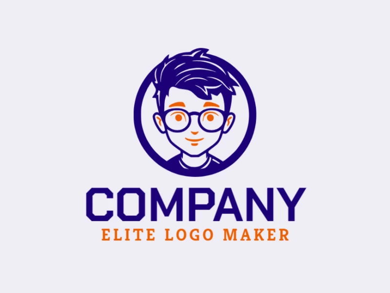 Logo ideal para diferentes negocios en forma de un niño con estilo minimalista.