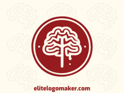 Memorable logo in the shape of a brain with circular style, and customizable colors.