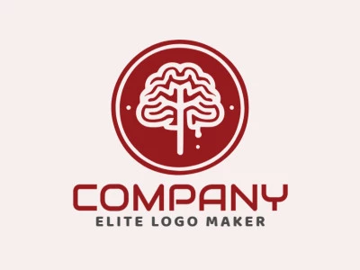 Logotipo memorável com a forma de um cérebro com estilo circular, e cores customizáveis.