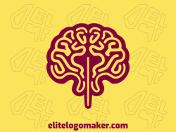 Ideal logo for different businesses in the shape of a brain, with creative design and handcrafted style.