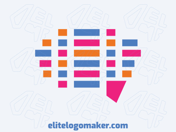 Mosaic logo with creative concept forming a brain with a refined design and pink, blue, and orange colors.