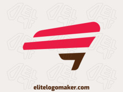 Create your own logo in the shape of a brain with a minimalist style with brown and red colors.