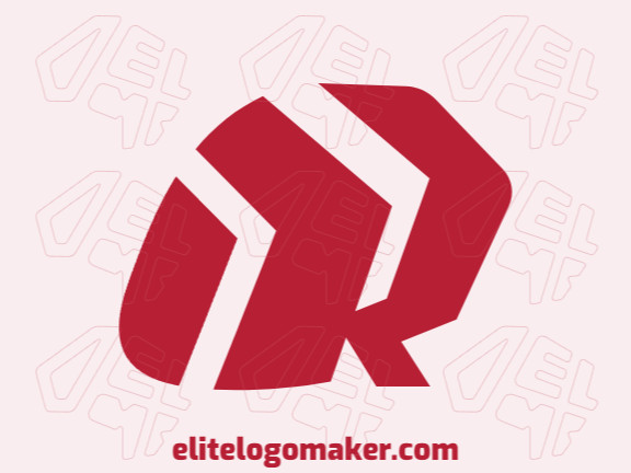 Logo available for sale, in the shape of a brain combined with a letter "R", with minimalist design and red color.