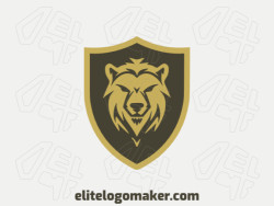 Customizable logo in the shape of a brave bear with creative design and emblem style.