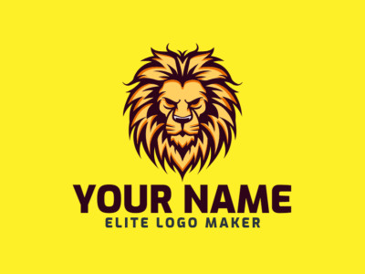 A dynamic and customizable mascot logo featuring a brave lion, offering a different and bold design perfect for any brand.