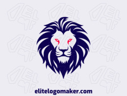 Professional logo is in the shape of a brave lion with an abstract style, the colors used were orange and dark blue.