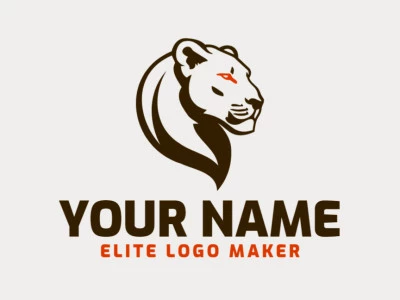 A minimalist logo featuring a brave lioness, providing a different and prominent design that stands out in any branding effort.