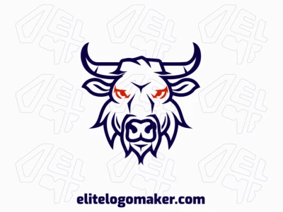 Um design de logotipo ilustrativo com uma cabeça de boi bravo, oferecendo uma identidade visual diferente e marcante para qualquer negócio.